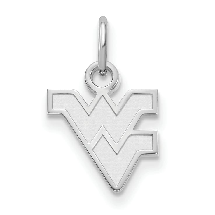 Rhodium Over Sterling Silver LogoArt West Virginia University Extra
Small Pendant