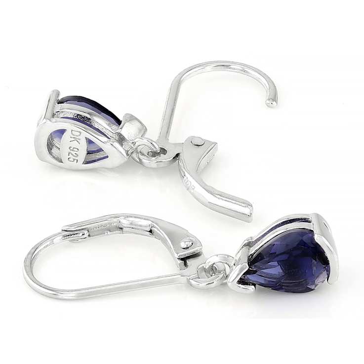 Iolite Drop Earrings In Sterling Silver