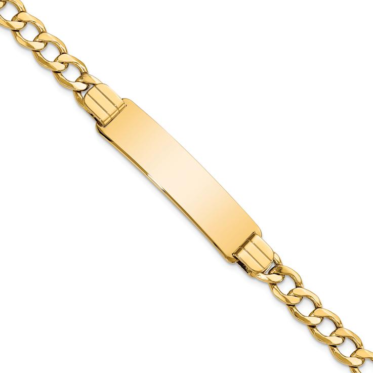 10k Yellow Gold Curb Link ID Bracelet