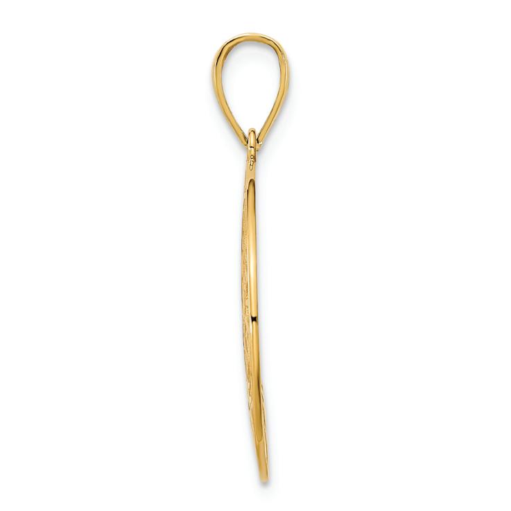 14k Yellow Gold Fancy Filigree Disc Pendant