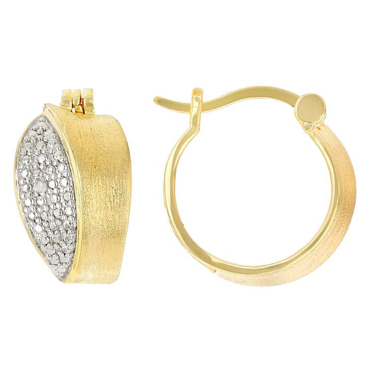 Diamond Huggie Earrings With Matte Finish