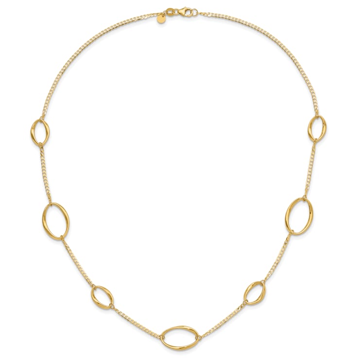14K Yellow Gold Polished Oval Link 20-inch Necklace