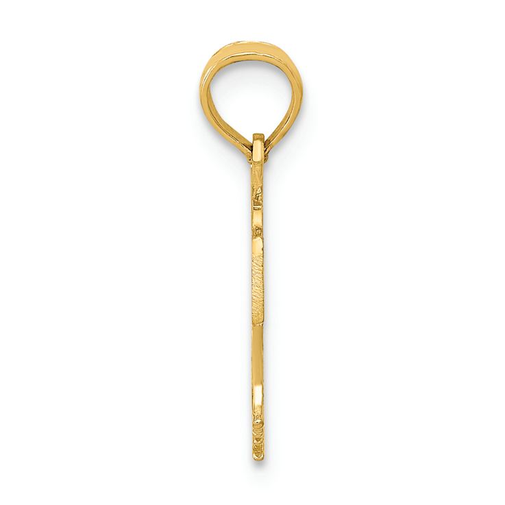 14k Yellow Gold Textured Basketball in Net Pendant