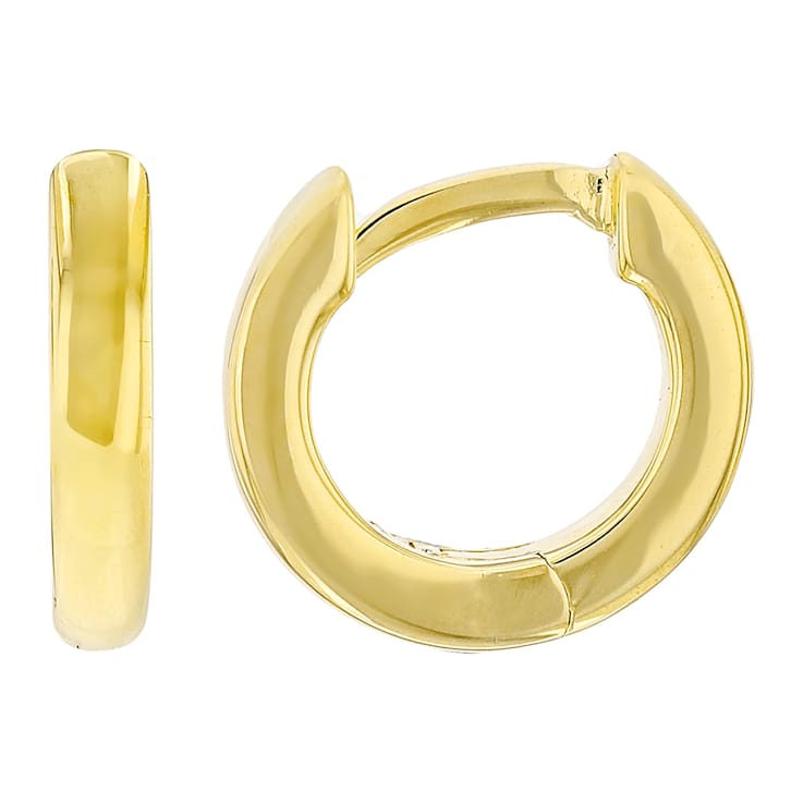 Delicate Gold Huggie Hoop Earrings In 18K Gold Over Sterling Silver