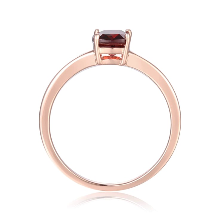 Rectangular Cushion Garnet 14K Rose Gold Over Sterling Silver Solitaire
Ring, 1.00ct