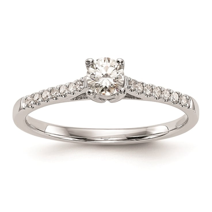 Rhodium Over 14K White Gold First Promise Diamond Promise/Engagement
Ring 0.18ctw