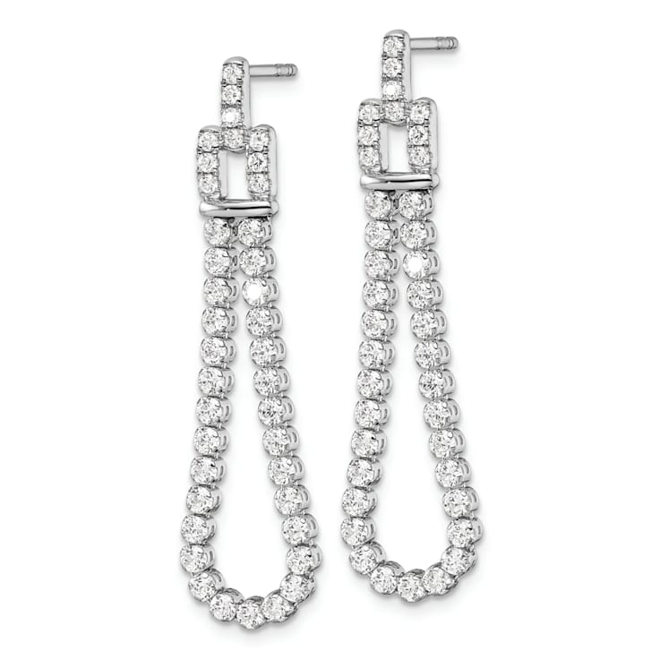 Rhodium Over 14K White Gold Lab Grown Diamond SI1/SI2, G H I, Post Loop
Dangle Earrings