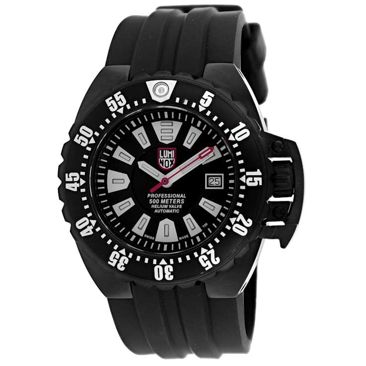 Luminox Deep Dive 45mm Silicone Strap Black Dial Automatic Watch