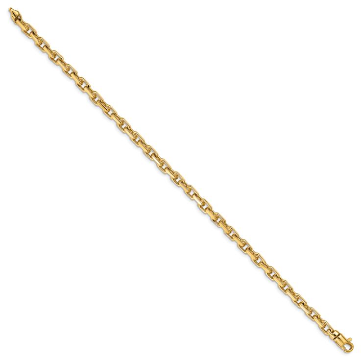 10k Yellow Gold 4.2mm Hand-Polished Fancy Link Bracelet
