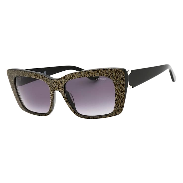 Guess Shiny Black Frame / Gradient Smoke Lenses Sunglasses
