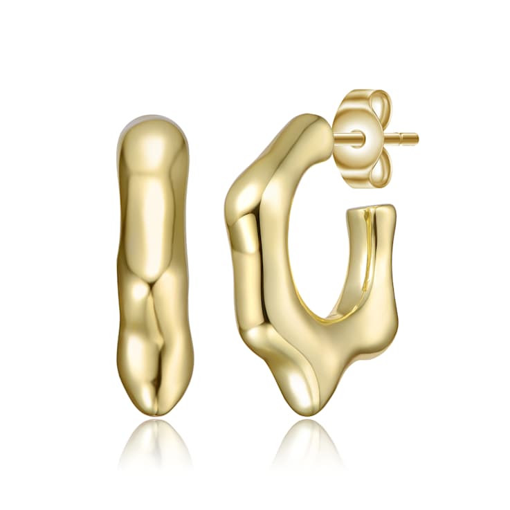 Dripping Hoop Earrings In 14K Gold Over Brass