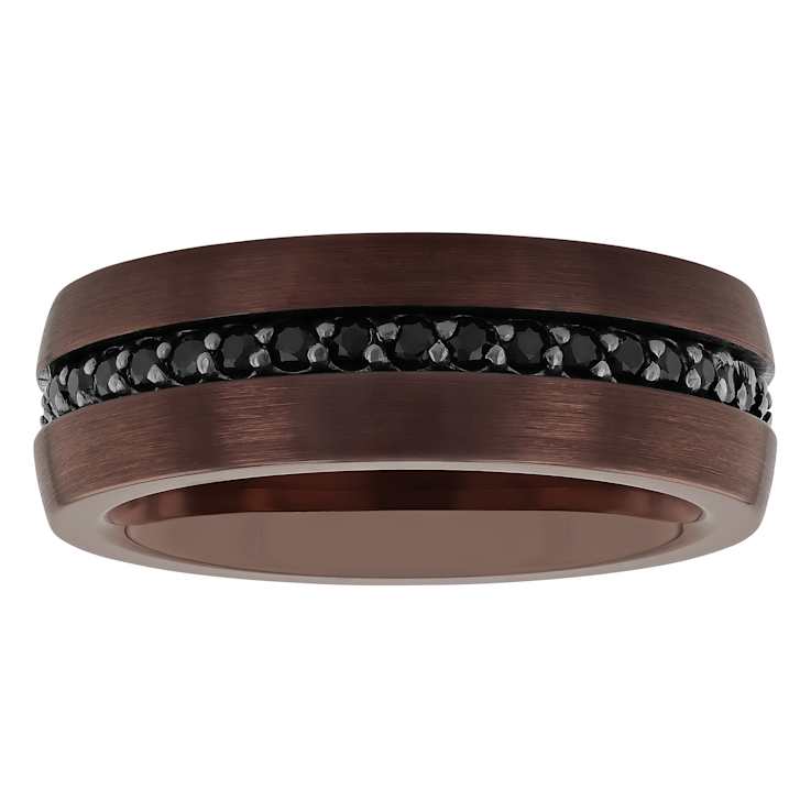Robert Alton Men's Black Sapphire 8mm Band Ring In Tungsten