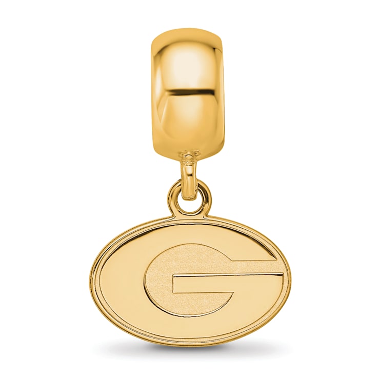 14K Yellow Gold Over Sterling Silver LogoArt University of Georgia Extra
Small Dangle Bead