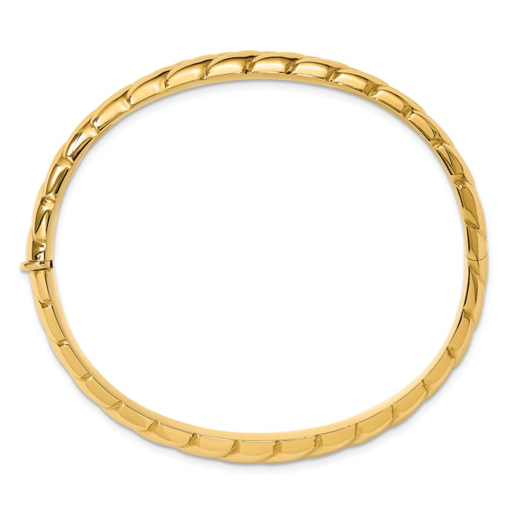 14K Yellow Gold Polished Braided Design Bangle