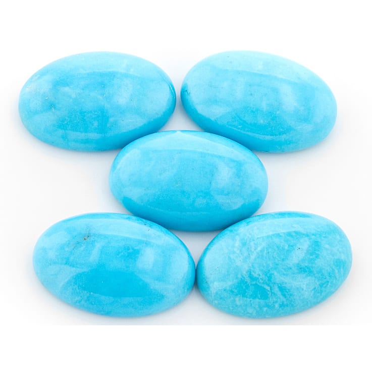 Sleeping Beauty Turquoise 10x7mm Oval Cabochon Set of 5