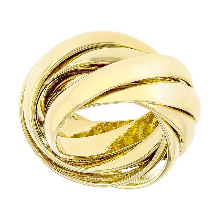 Rolling Band Ring In 18K Gold Over Bronze