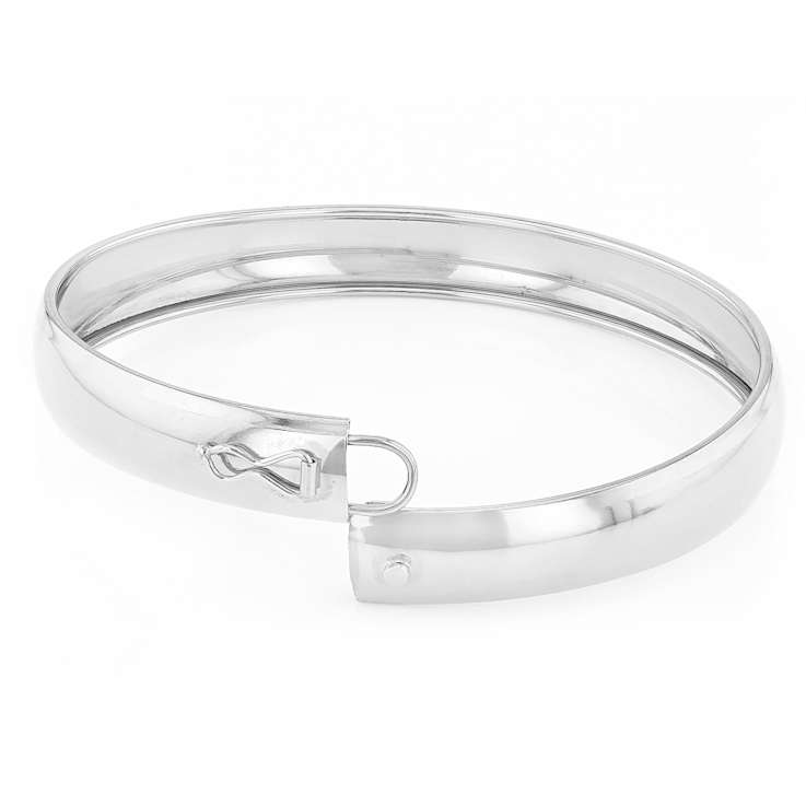 Polished 10mm Hinge Bangle Bracelet In Sterling Silver