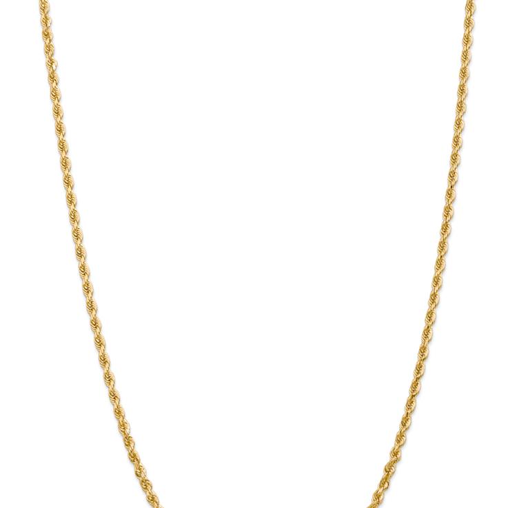 14k Yellow Gold 3.35mm Solid Diamond-Cut Quadruple Rope 22 Inch Chain