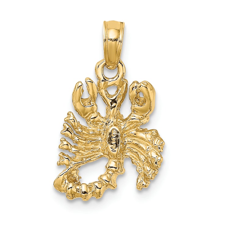 14k Yellow Gold 3D Textured Scorpio Zodiac pendant