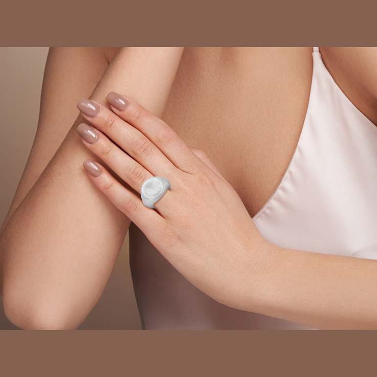 Satin Signet Ring In Sterling Silver