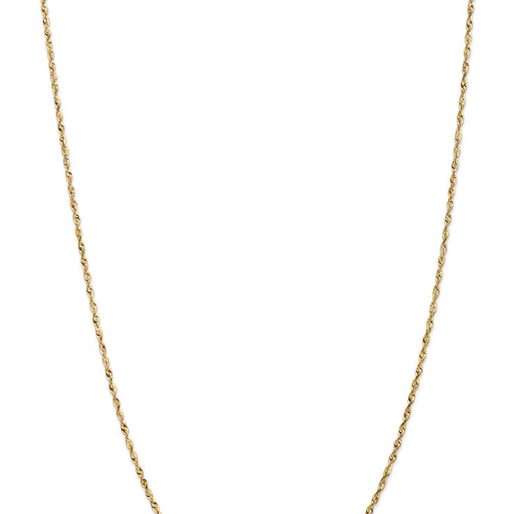 14k Yellow Gold 1.8mm Diamond-cut Rope 20 Inch Chain
