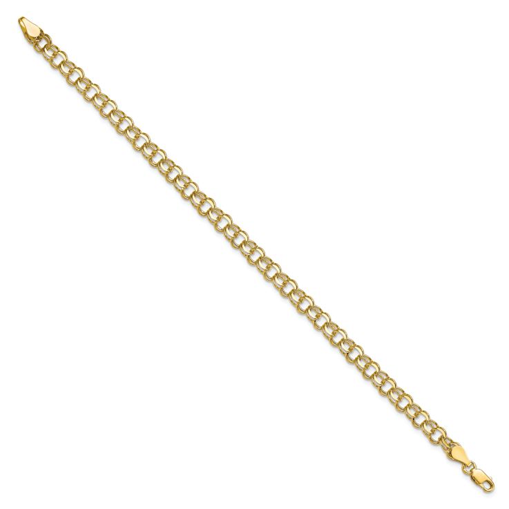 10k Yellow Gold 5.25mm Double Link Charm Bracelet