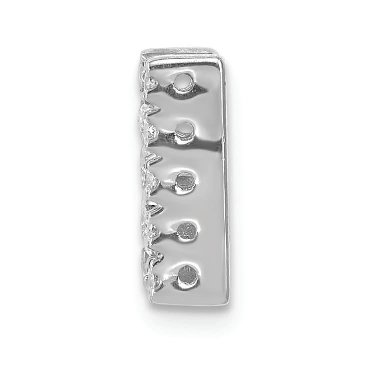 Rhodium Over 14K White Gold Diamond Letter N Initial Charm