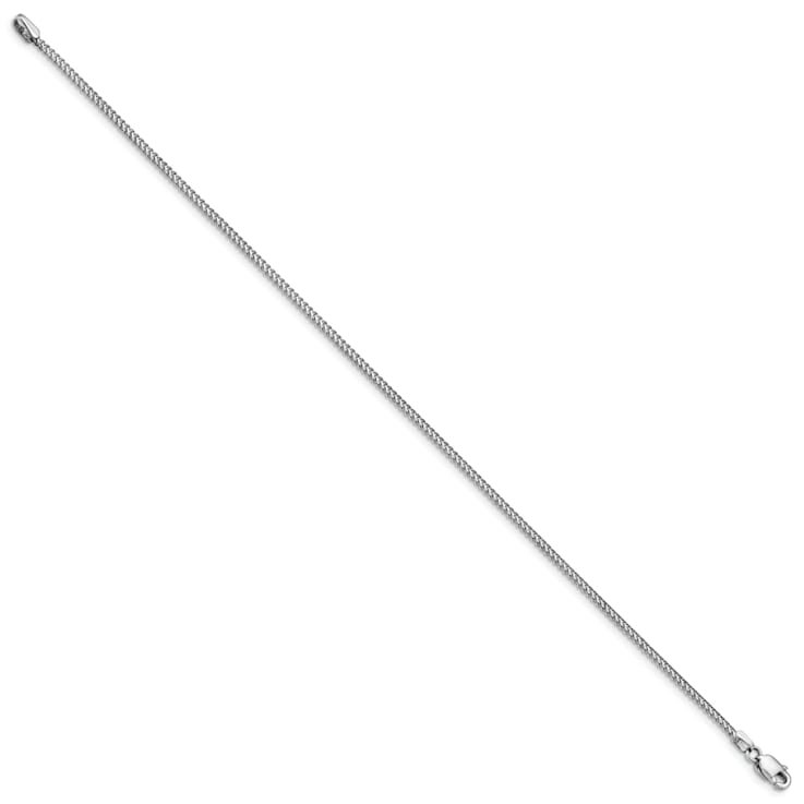 14K White Gold 1mm Franco Chain Bracelet
