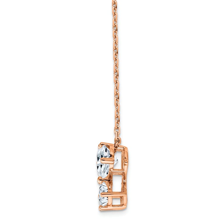 14K Rose Gold Butterfly Pendant G H I True Light Moissanite Pendant with Chain