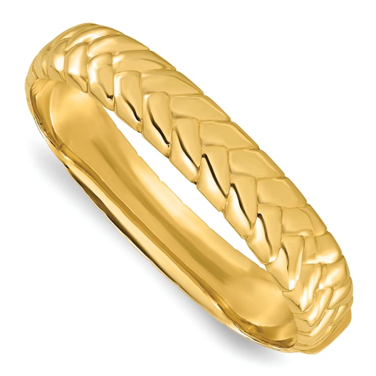 14K Yellow Gold Polished Braided Design Bangle