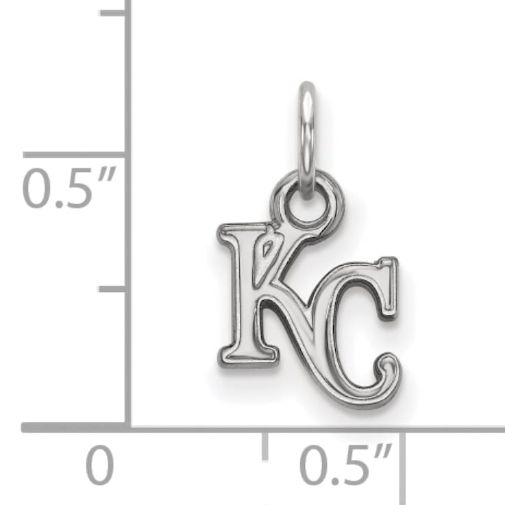 Rhodium Over Sterling Silver MLB Kansas City Royals LogoArt Pendant