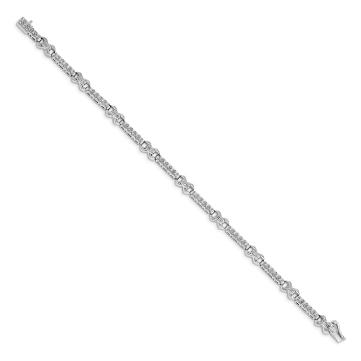14K White Gold Lab Grown Diamond Fancy Bracelet