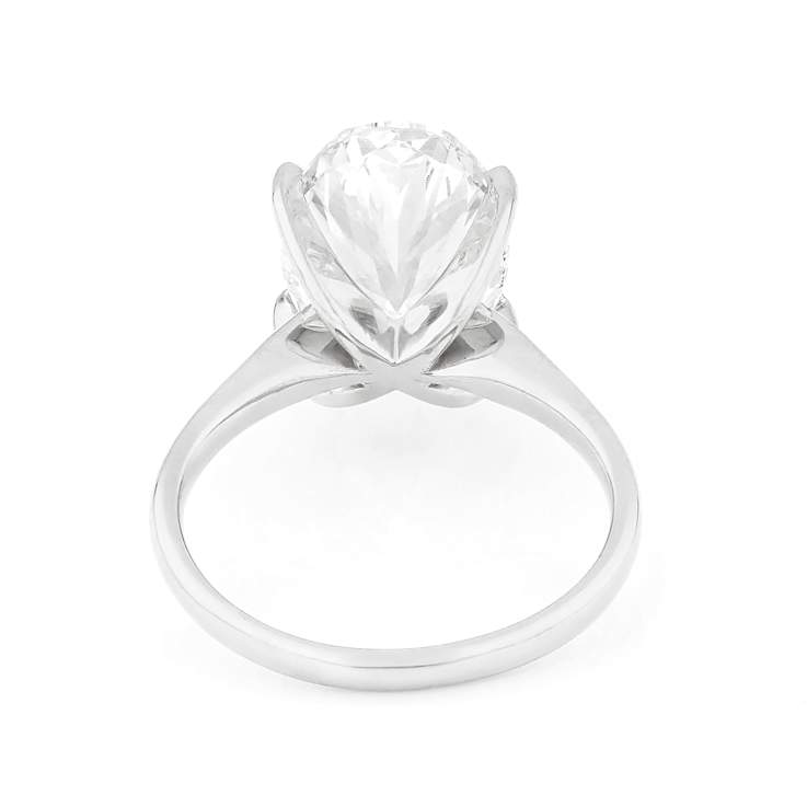 Lab-Grown Diamond Oval Solitaire Ring In 14K White Gold 5.00ct