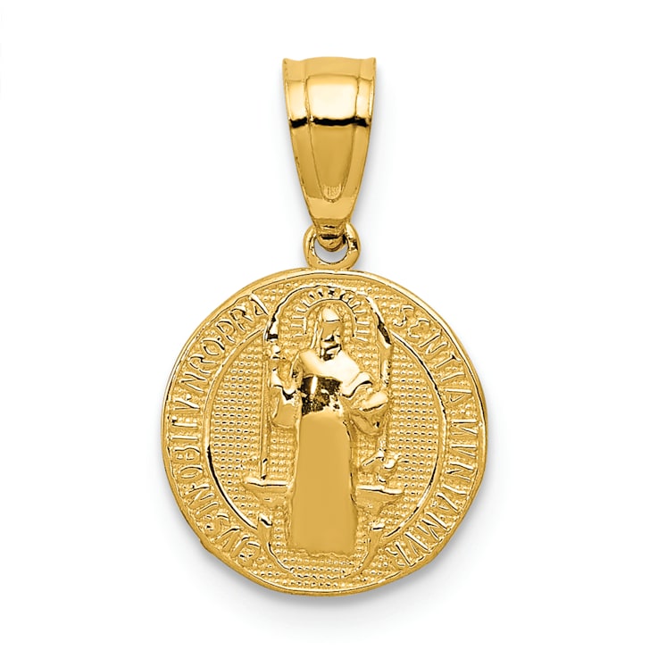 14K Yellow Gold San Benito 2 Sided Round Small Pendant