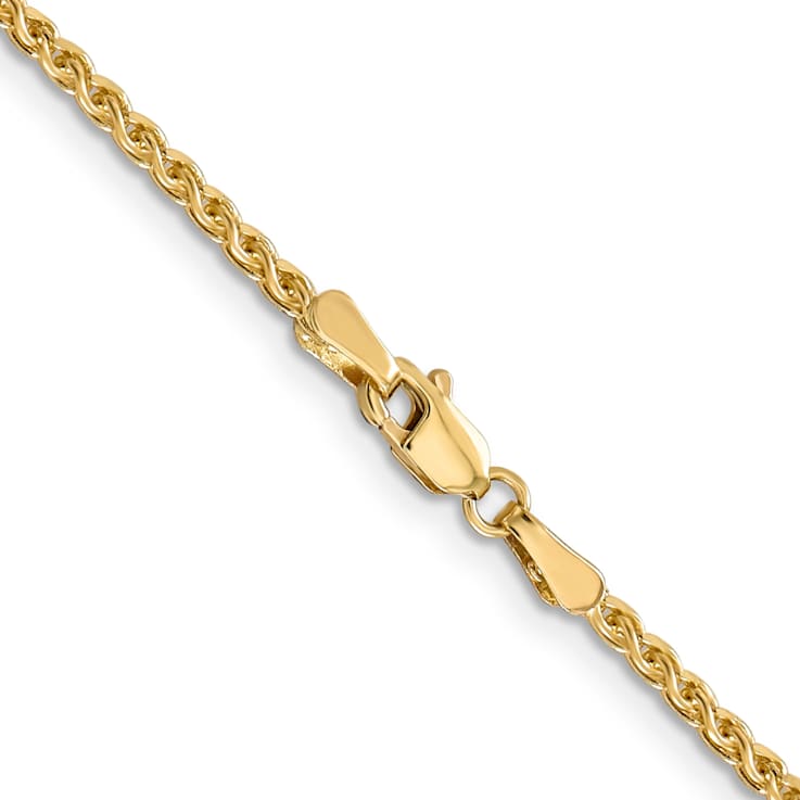14k Yellow Gold 1.8mm Solid Diamond Cut Wheat Chain 30 inches