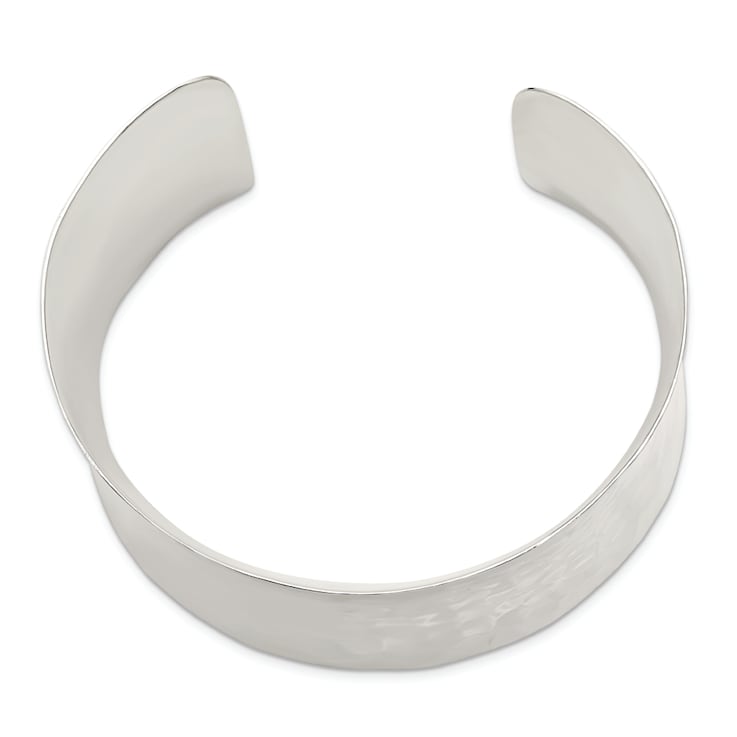 Sterling Silver 39.5mm Hammered Cuff Bracelet