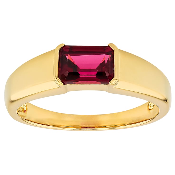 Purple Garnet East-West Band Ring In 18K Gold Over Sterling Silver 1.02ctw