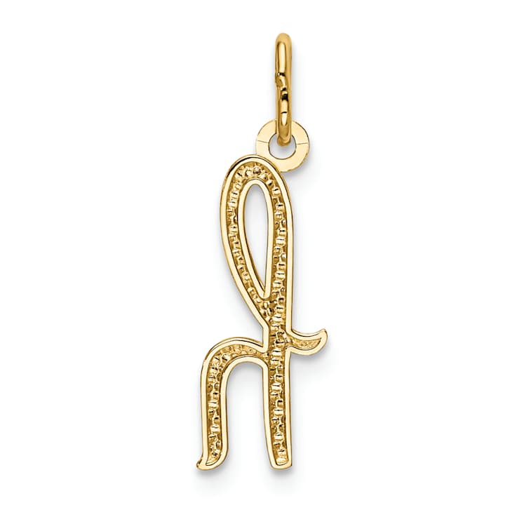 10K Yellow Gold Polished Letter h Initial Charm