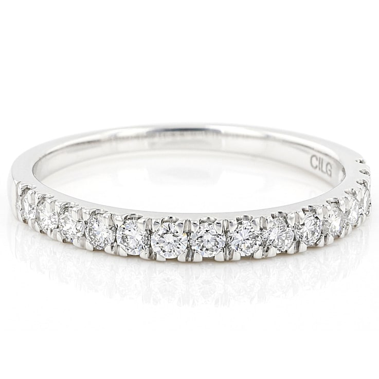 Lab-Grown Diamond Band Ring In 14K White Gold 0.50ctw