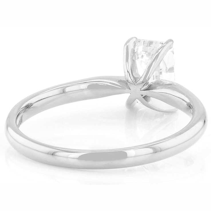 Lab-Grown Diamond Emerald-Cut Solitaire Ring In 14K White Gold 1.10ct