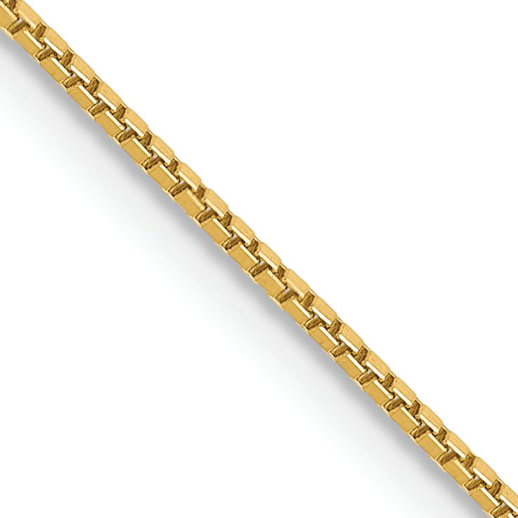 14k Yellow Gold 0.9mm Solid Box Link 20 Inch Chain