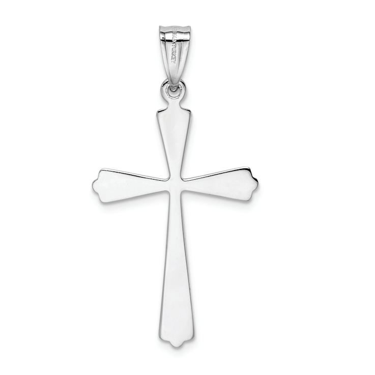 Rhodium Over 14k White Gold Polished Cross Pendant