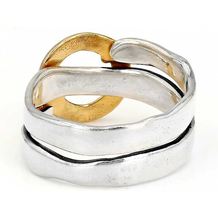 Two-Tone Circle Ring In Gold And Silver