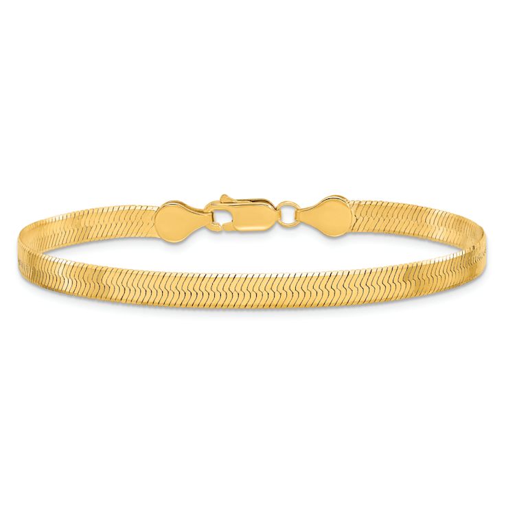10k Yellow Gold 5mm Silky Herringbone Link Bracelet