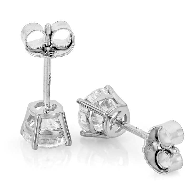 Lab-Grown Diamond Solitaire Stud Earrings 1.00ctw In 10K White Gold