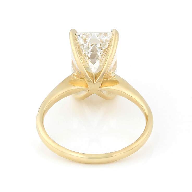 Lab-Grown Diamond Emerald-Cut Solitaire Ring In 14K Gold 4.00ct