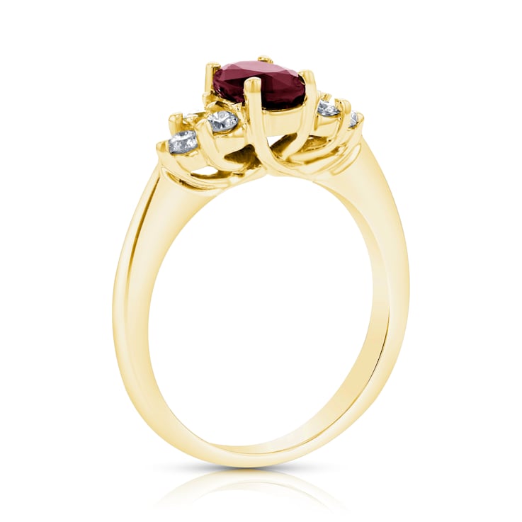 1.10ctw Ruby and Diamond Ring in 14k Yellow Gold