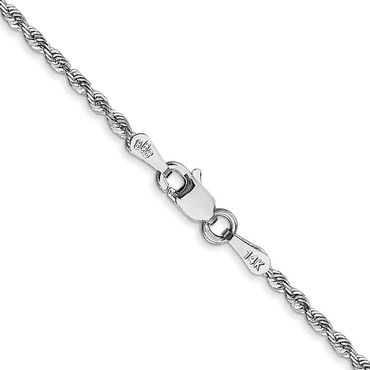 Rhodium Over 14k White Gold 1.85mm Solid Diamond-Cut Quadruple Rope 16
Inch Chain