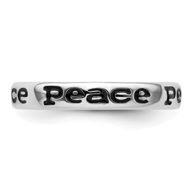 Sterling Silver Stackable Expressions Expressions Polished Enameled
Peace Ring