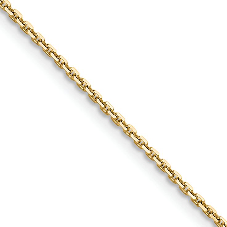 14k Yellow Gold 1.2mm Diamond-Cut Cable 20 Inch Chain
